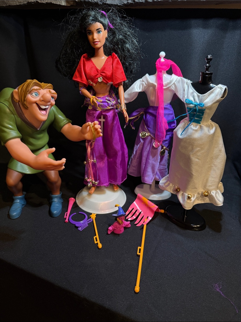 Vintage 1995 Disney Esmeralda Doll Hunchback of Notre Dame & Quasimodo